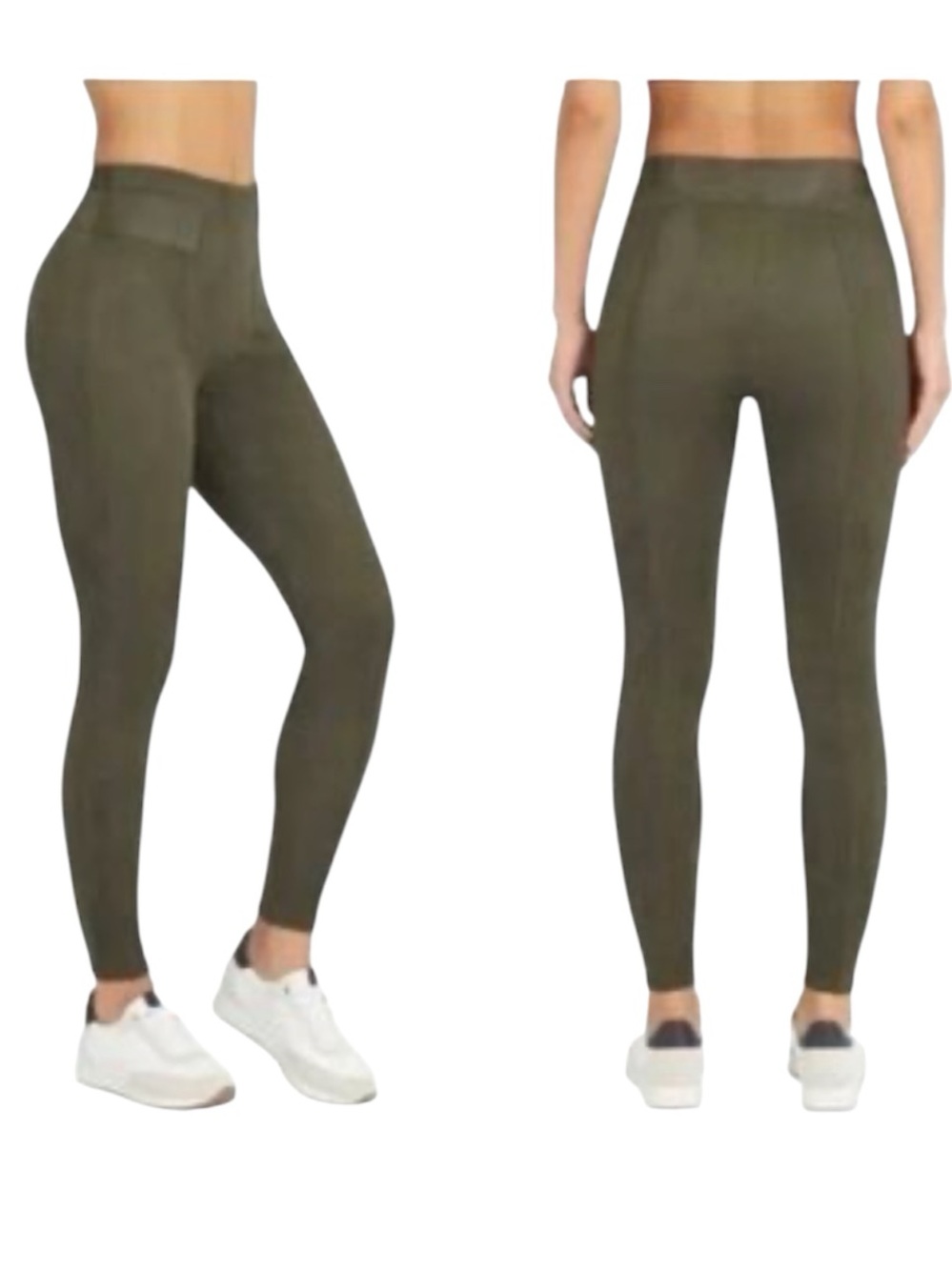 SPANX Faux Suede Leggings Olive size medium
